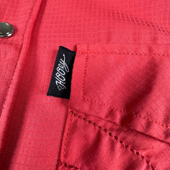 HOOEY HABITAT Men's Western Snap Button Long Sleeve‎ Shirt Size S Red - Picture 8 of 16